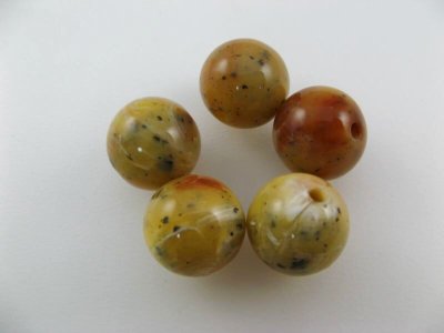 画像3: Vintage Faux Stone Marble Ball Beads 4個入り