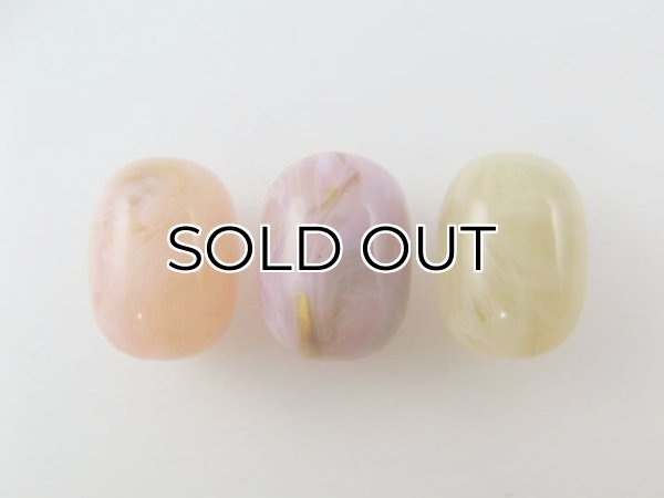 画像1: Vintage Marble-Gold Oval Beads (1)