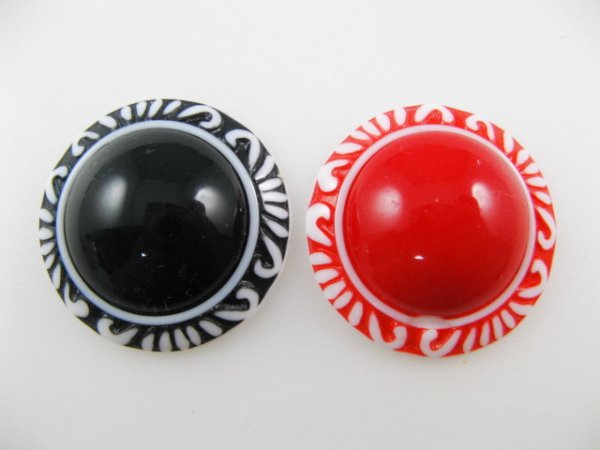 画像1: Vintage Plastic With Pattern Cabochon (1)