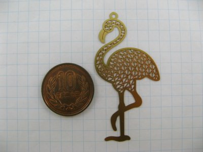 画像1: Brass Plate Flamingo