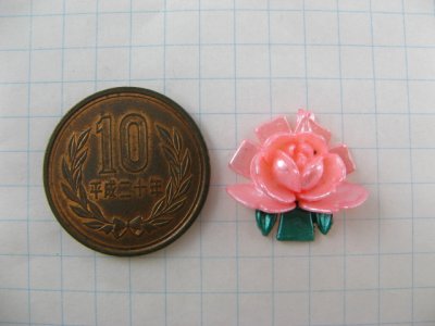 画像1: Vintage Pink Rose cabochon