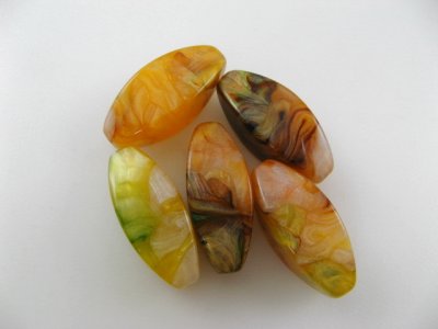 画像3: Vintage Caramel Gold Marble Lucite Beads(L)