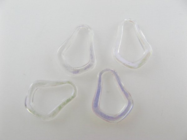 画像1: Vintage Acrylic AB Pear Ring 4個いり (1)