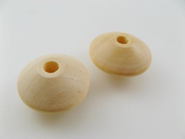 画像1: Spacer Disc Organic Wood Beads 2個いり (1)