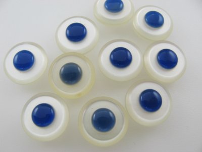 画像2: Plastic Blue+Pearlescent Button