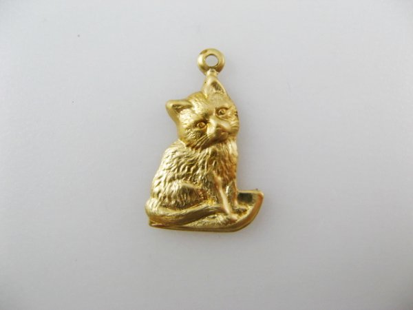 画像1: BRASS Sitting Cat (1)