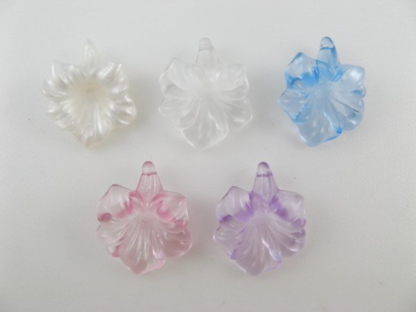 画像1: Plastic Clear Flower Drop Beads  (1)
