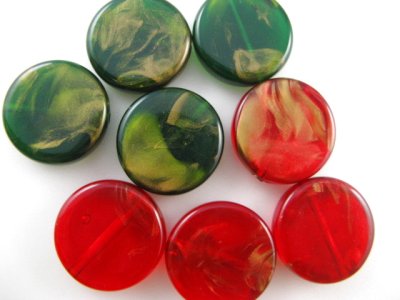 画像3: Vintage Plastic Marble-Gold Round Beads 