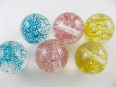 画像3: Vintage Plastic Color Tinsel Ball Beads 