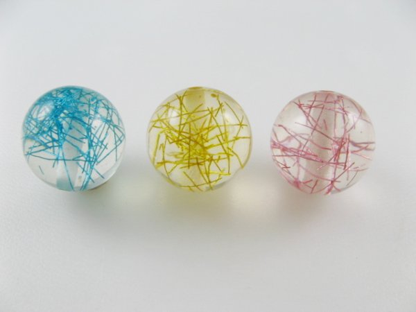 画像1: Vintage Plastic Color Tinsel Ball Beads  (1)
