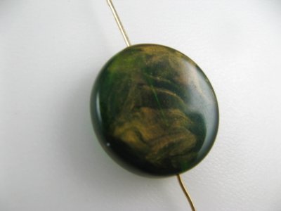 画像2: Vintage Plastic Marble-Gold Round Beads 