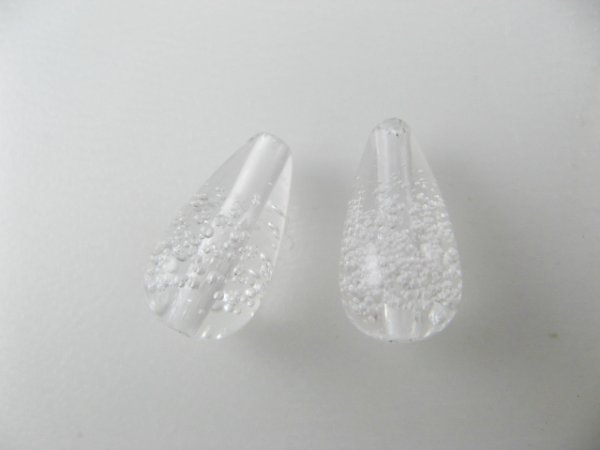 画像1: Plastic Bubbles Teardrop Beads 2個入り (1)