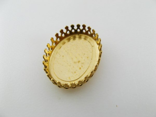 画像1: Brass Crown Oval Setting 18x13mm【I】 (1)