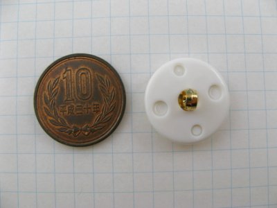 画像1: Plastic Gold+White Geometric Button