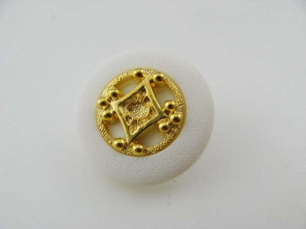 画像1: Plastic Gold+White Geometric Button (1)