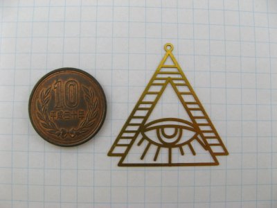 画像1: Brass Plate Triangle+Eye