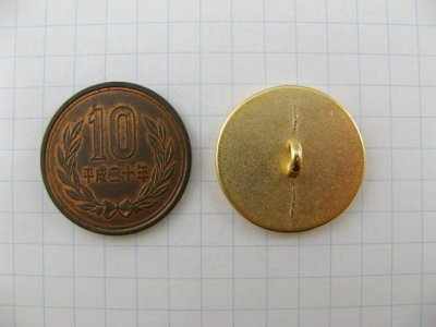 画像1: Metal Round Royal-BL/Gold Button