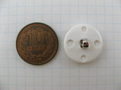 画像1: Plastic Round Ribbon SV/WH Button