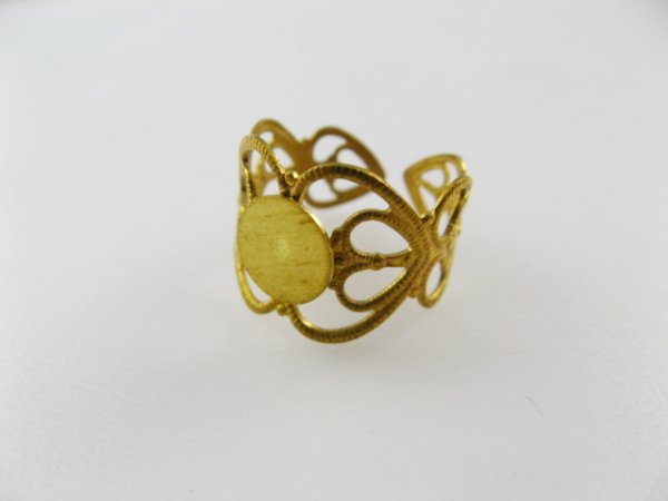 画像1: Brass Filigree Setting Ring【01】 (1)