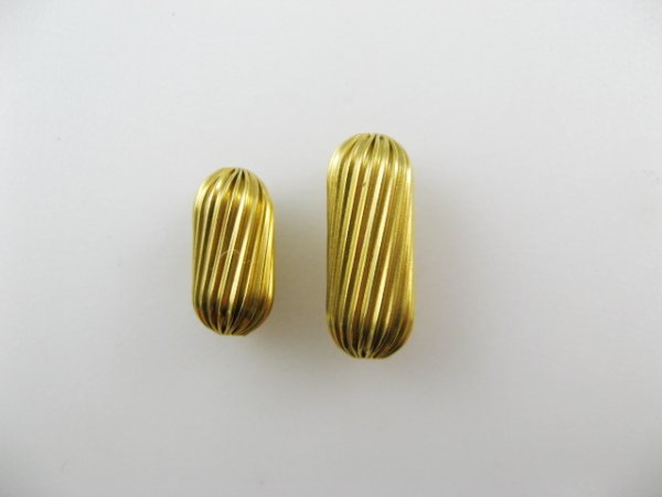 画像1: Vintage Corrugated Brass Beads 2個いり (1)