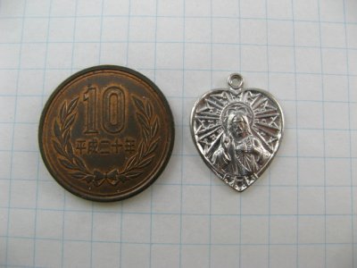 画像1: Silver Jesus Heart Medal