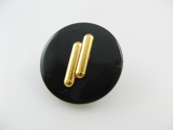 画像1: Plastic Black+Gold Deco Button (1)