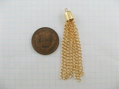 画像1: Gold Chain tassel