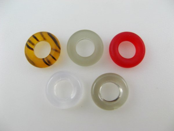 画像1: Glass Ring Beads 2個入り (1)