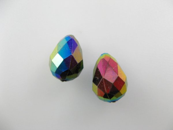 画像1: Vintage Plastic Aurora Drop Beads 4個入り (1)