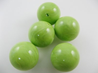 画像3: Vintage Plastic Marble Pea-Green Ball Beads