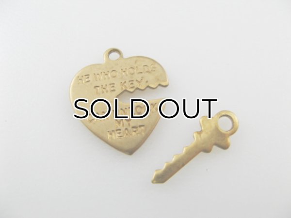 画像1: Heart & key charm  (1)