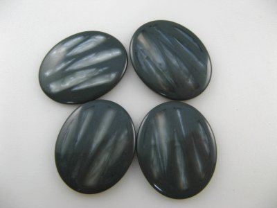 画像2: Vintage Lucite GY+Pearl Oval Cabochon