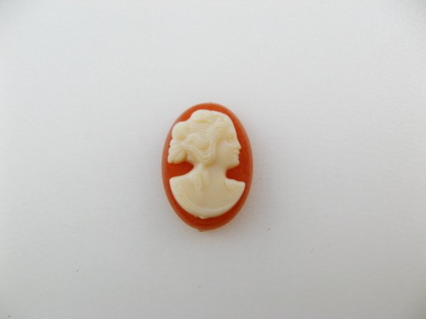 画像1: Vintage Plastic BE/Brick Cameo 17x12mm (1)