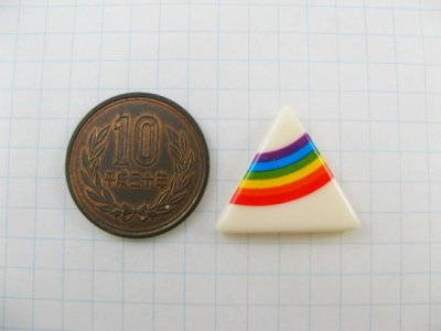 画像1: Vintage Plastic Rainbow+Triangle Cabochon