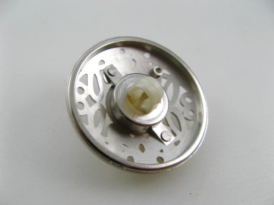 画像2: Plastic Large Silver+Pearl Filigree Button
