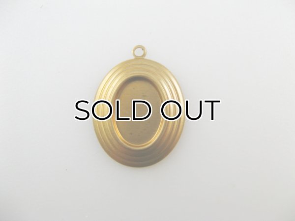 画像1: Brass Oval Stairs Setting 14x10mm (1)