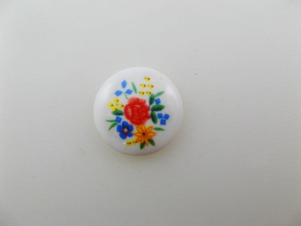 画像1: Vintage Porcelain Floral Cabochons 15mm (1)