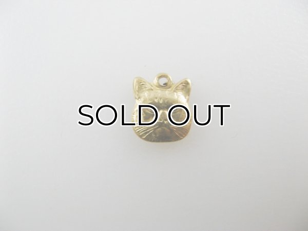 画像1: BRASS Small CAT FACE 2個入り (1)