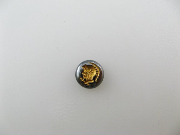 画像1: Vintage Glass Tiny Round BK/GD Warrior Cabochon (1)