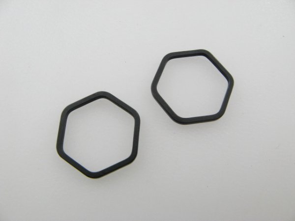 画像1: OX/BLACK Hexagonal Ring 2個いり (1)