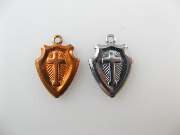 画像1: Metal Shield+Cross Charm (1)