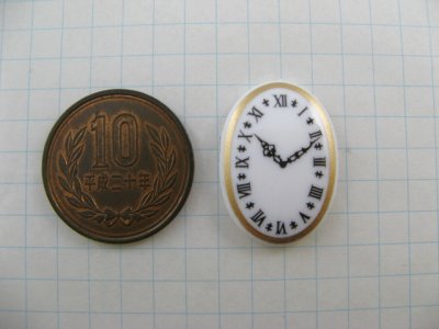 画像1: Vintage Plastic CLOCK Cabochon 25*18mm