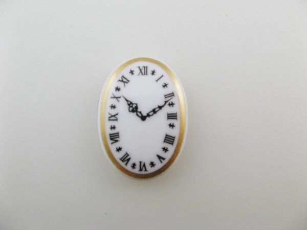 画像1: Vintage Plastic CLOCK Cabochon 25*18mm (1)