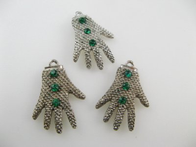 画像2: Vintage Silverplated+Stone Glove Charm