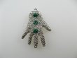 画像1: Vintage Silverplated+Stone Glove Charm (1)