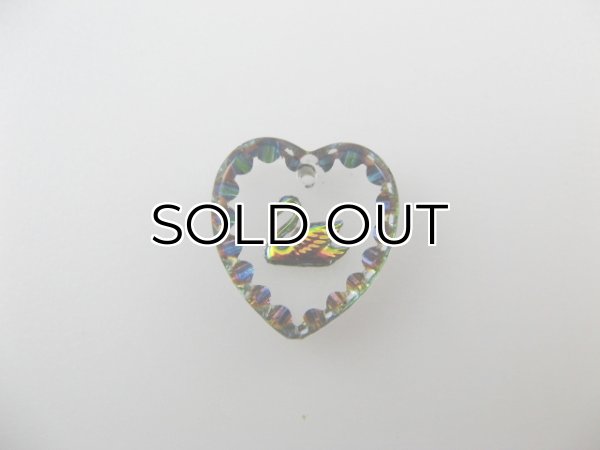 画像1: Swan Heart Glass Intaglio Pendant (1)