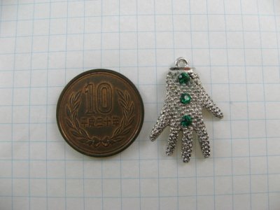 画像1: Vintage Silverplated+Stone Glove Charm