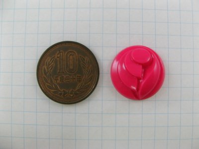 画像1: Vintage Acrylic Round+Lily? Cabochon