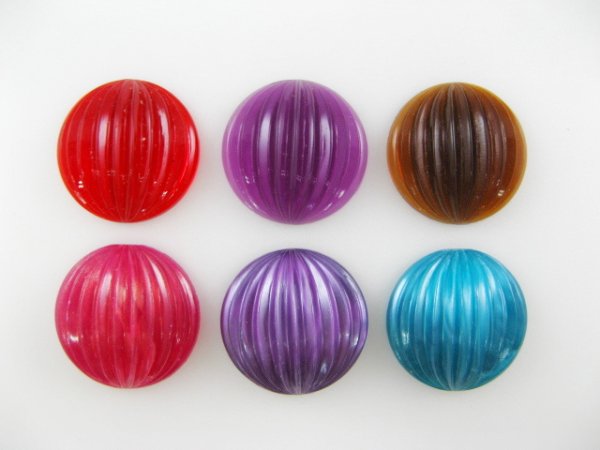 画像1: Vintage Plastic Melon Cabochon (1)