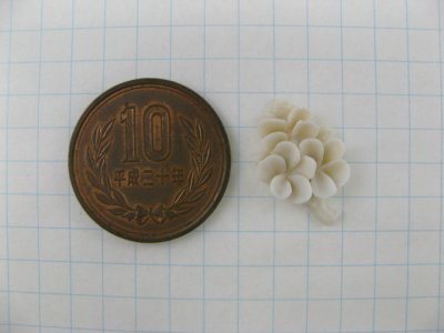 画像1: Vintage Chalk White Flower Cabochon